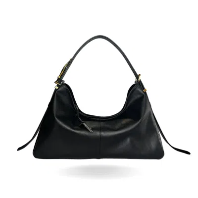 Indigolush Women's Hobo Muse Black Smooth Leather One Hand