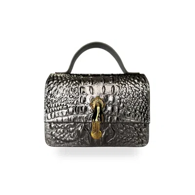 Indigolush Women's Mini Classic Gilded Lure Silver Coco  Bag