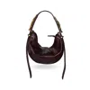 Indigolush Women's Red / Brown Hobo Adjustable Hand Shaped Leather Bag Mini Black Cherry Two Hands In Multi