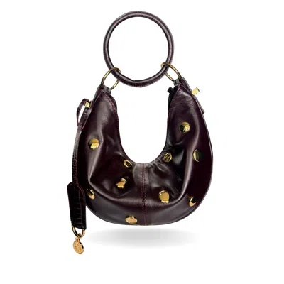 Indigolush Women's Red Midi Ivy Studded Black Cherry