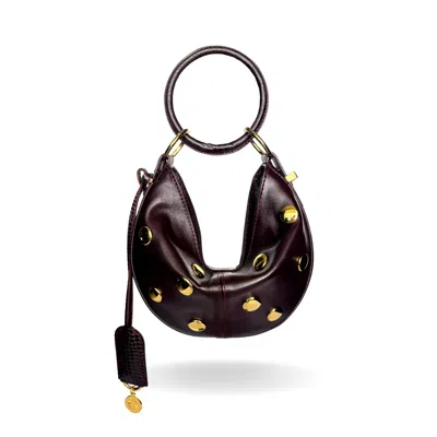 Indigolush Women's Red Mini Ivy Studded Black Cherry
