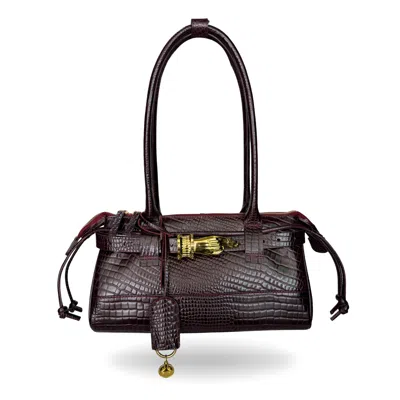 Indigolush Women's Red The East West Gilded Lure Bag Black Cherry
