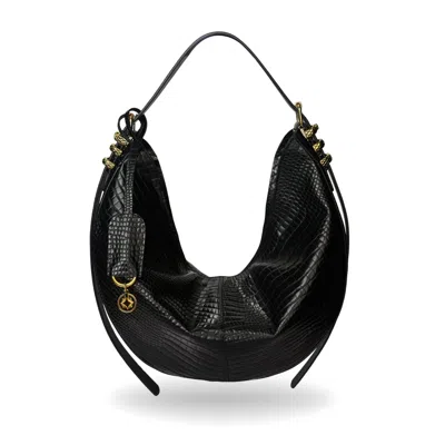 Indigolush Women's The Maxi Hobo Oracle Hiss Bag Black