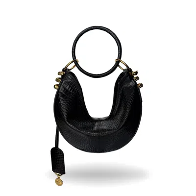 Indigolush Women's The Mini Ivy Oracle Hiss Bag Black Lizard