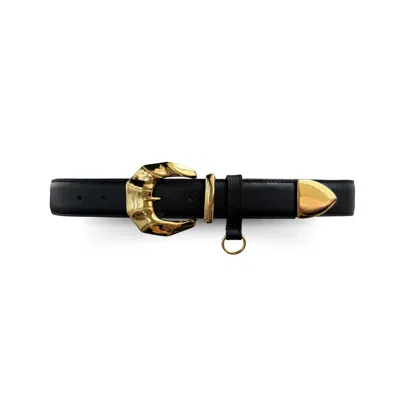 Indigolush Women's Victorian Belt Black Gold Smooth