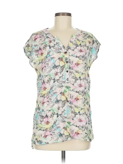 Pre-owned Indira Short Sleeve Blouse In White