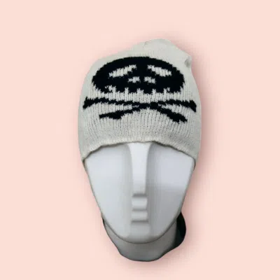 Pre-owned Individual Seditionaries Skull Beanie Unknown Designer In Milky White