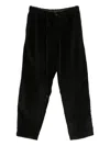 Individual Sentiments Drawstring-waist Corduroy Trousers In Black
