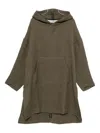 Individual Sentiments Hooded Long-sleeved Coat In Green