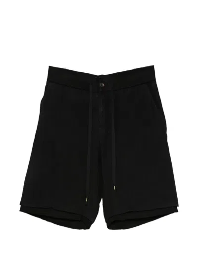 Individual Sentiments Layered Drawstring Shorts In Black