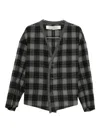 Individual Sentiments Plaid-pattern Cardigan In Gray