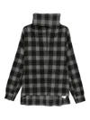 Individual Sentiments Roll-neck Plaid Sweatshirt In Gray