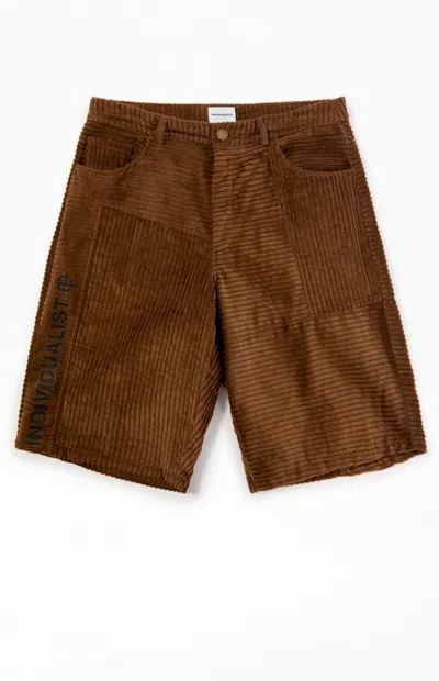 Individualist Men's Brown Big Boy Corduroy Baggy Shorts