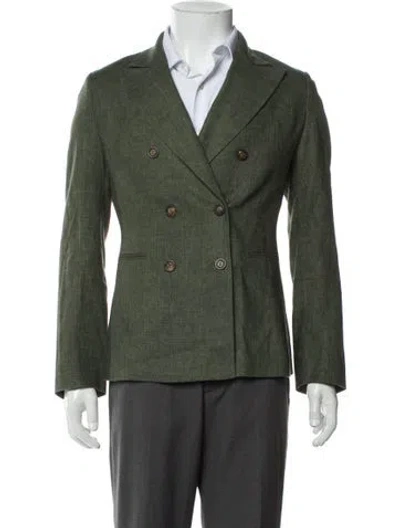 Pre-owned Indochino Linen Blazer In Green