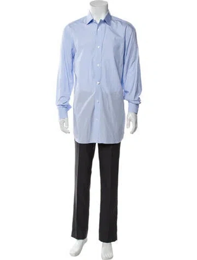 Pre-owned Indochino Long Sleeve Dress Shirt In Blue