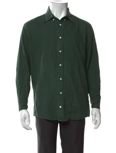 Pre-owned Indochino Long Sleeve Dress Shirt In Green