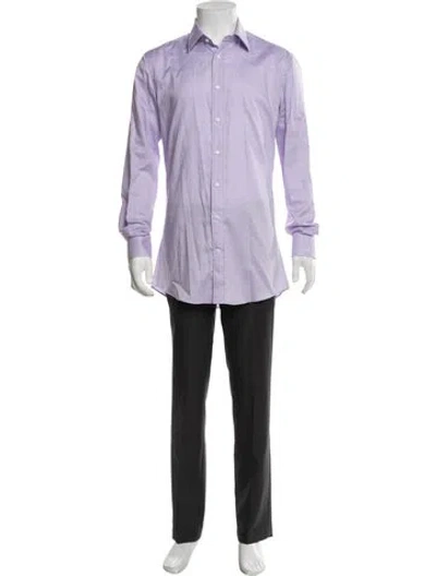 Pre-owned Indochino Long Sleeve Dress Shirt In Purple