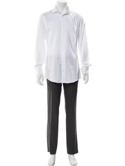 Pre-owned Indochino Long Sleeve Tuxedo Shirt In White