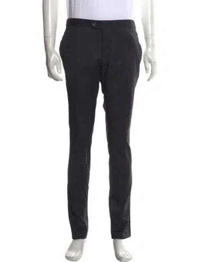 Pre-owned Indochino Plaid Print Dress Pants In Black