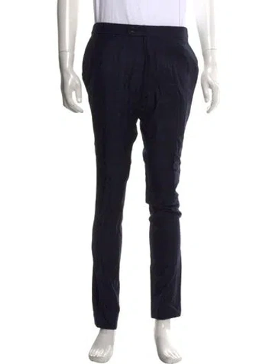 Pre-owned Indochino Plaid Print Dress Pants In Black