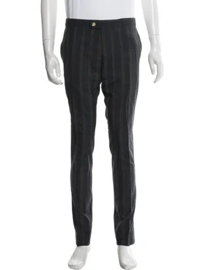 Pre-owned Indochino Plaid Print Dress Pants In Blue