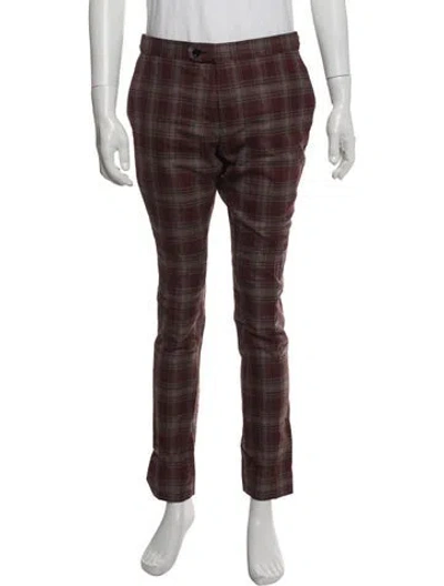 Pre-owned Indochino Plaid Print Dress Pants In Multicolor