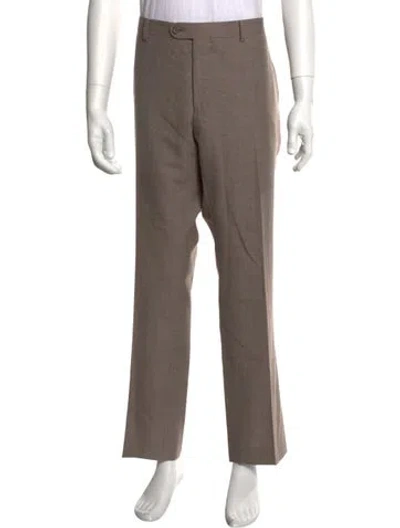 Pre-owned Indochino Plaid Print Dress Pants In Neutral