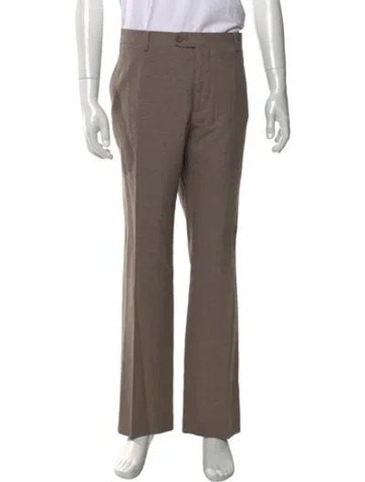 Pre-owned Indochino Plaid Print Dress Pants In Neutral