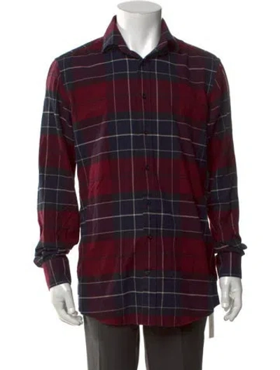 Pre-owned Indochino Plaid Print Long Sleeve Shirt In Multicolor