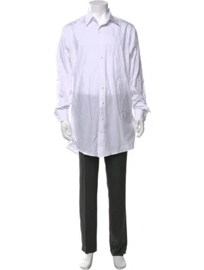Pre-owned Indochino Printed Long Sleeve Dress Shirt In Black