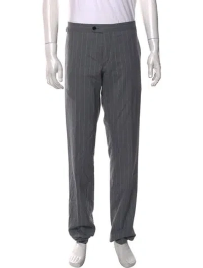 Pre-owned Indochino Striped Dress Pants In Grey