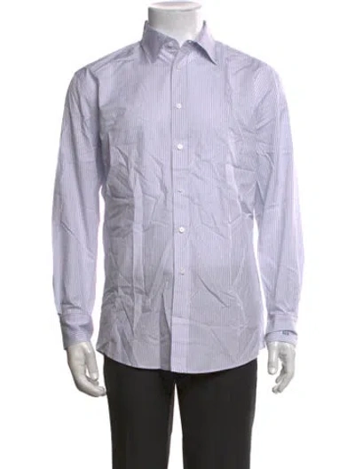 Pre-owned Indochino Striped Long Sleeve Dress Shirt In Multicolor