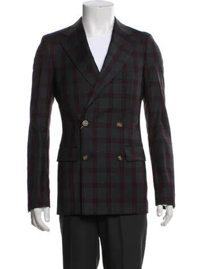 Pre-owned Indochino Wool Plaid Print Two-piece Blazer W/ Tags In Gray