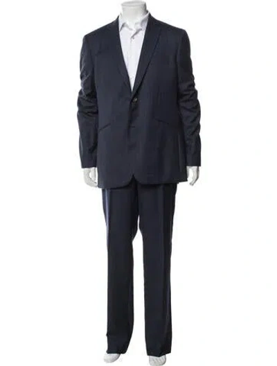 Pre-owned Indochino Wool Plaid Print Two-piece Suit In Blue