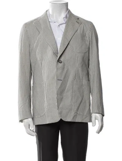 Pre-owned Indochino Wool Striped Blazer In Multicolor