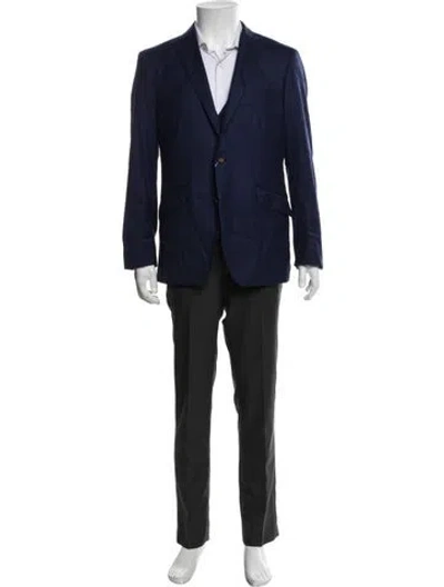 Pre-owned Indochino Wool Suit Vest In Blue