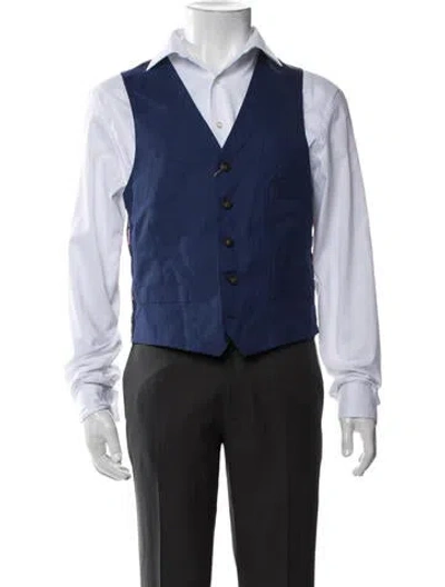 Pre-owned Indochino Wool Suit Vest In Blue