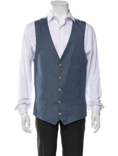 Pre-owned Indochino Wool Suit Vest In Blue