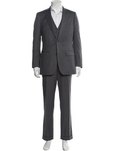 Pre-owned Indochino Wool Three-piece Suit In Gray
