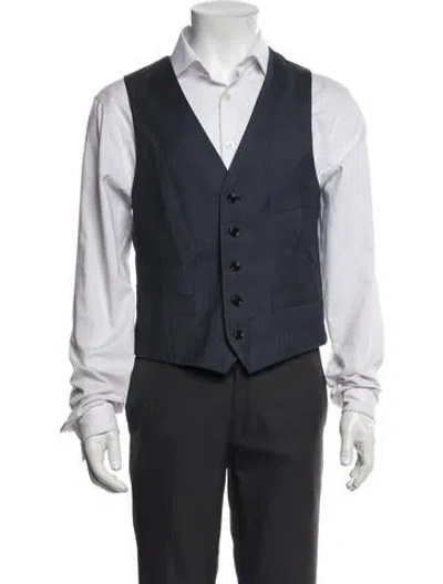 Pre-owned Indochino Wool Vest In Blue