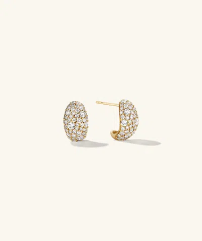 Indojewel Dôme Pavé Lab Grown Diamond Huggies In Gold