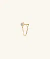 Indojewel Lab Grown Diamond Emerald Chain Stud In White