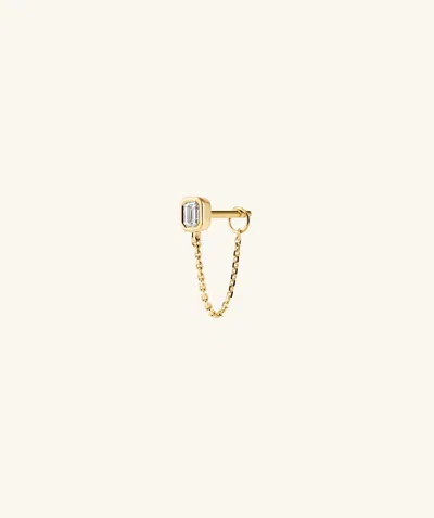 Indojewel Lab Grown Diamond Emerald Chain Stud In White