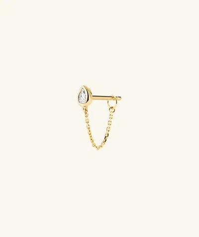 Indojewel Lab Grown Diamond Pear Chain Stud In White