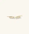 Indojewel Lab Grown Diamond Pear Climber Studs In Yellow