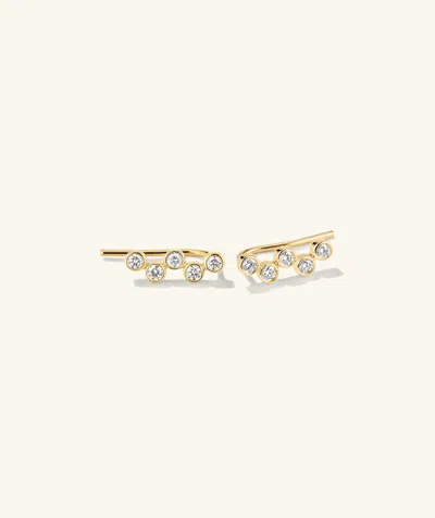 Indojewel Lab Grown Diamond Zig-zag Climber Studs In White