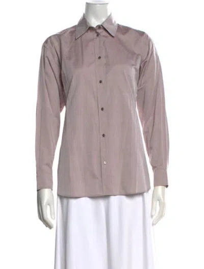 Pre-owned Indress Long Sleeve Button-up Top In Purple