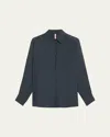 INDRESS OVERSIZED ORGANIC BUTTON DOWN SILK BLOUSE