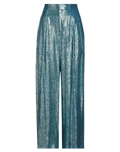 Indress Woman Pants Azure Size 3 Silk, Polyester In Blue