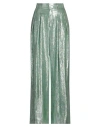 Indress Woman Pants Green Size 1 Silk, Polyester